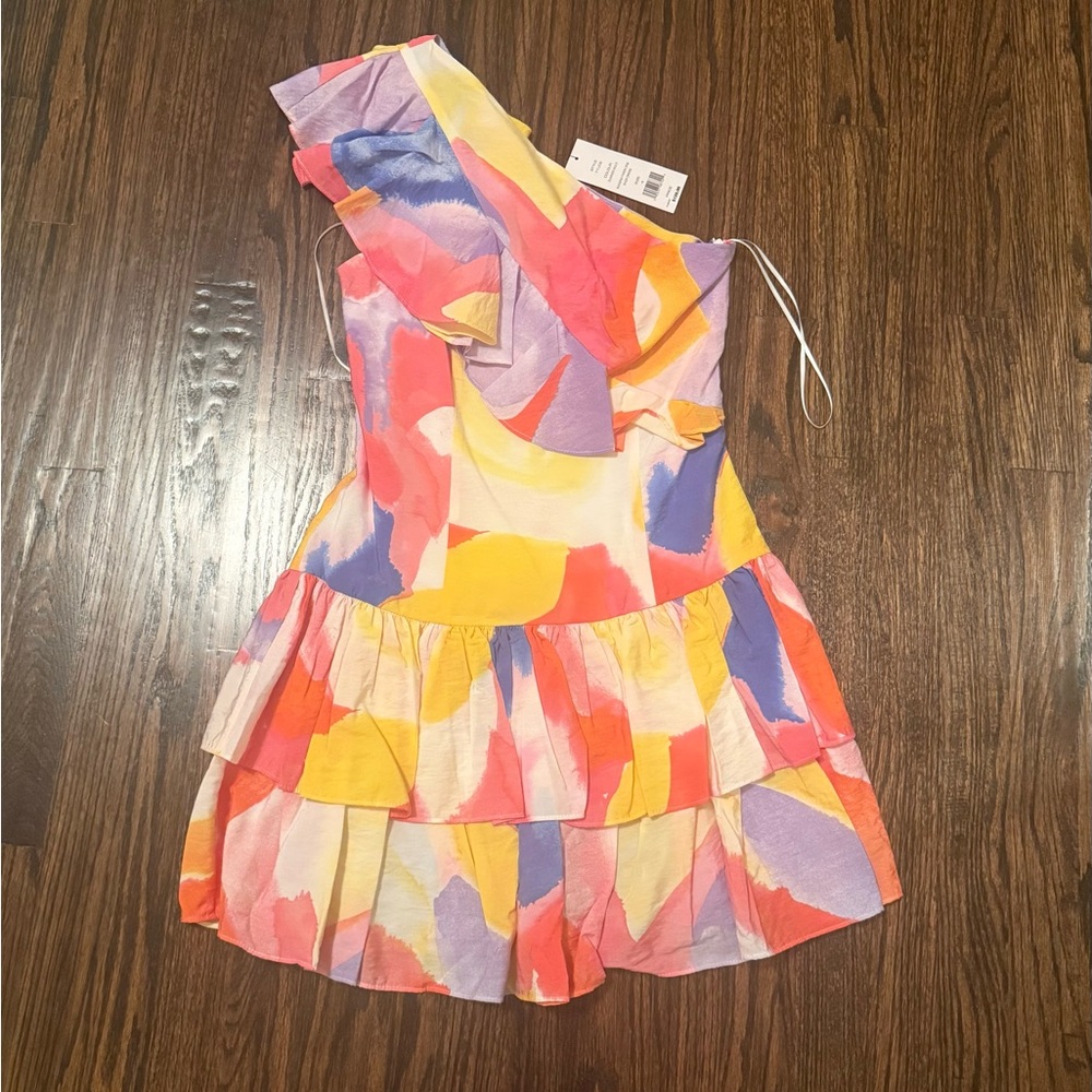 NWT French Connection One-Shoulder Ruffle Dress - Picture 4 of 7